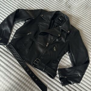 Elodie • Faux Leather Moto Jacket